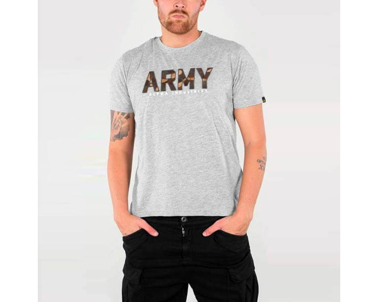 Pánské tričko Alpha Industries Army Camo T-shirt Grey