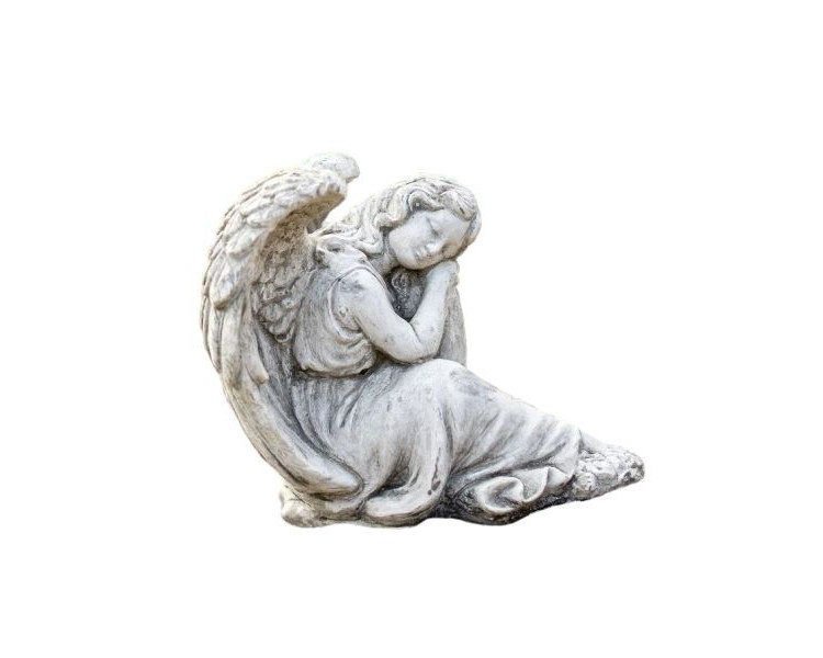 Zahradní betonová dekorace sedící anděl Gabriel - 21*24*24cm
