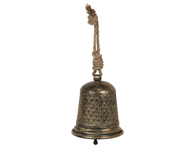 Dekorační veliký plechový zvon s patinou - Ø 16*16 cm
