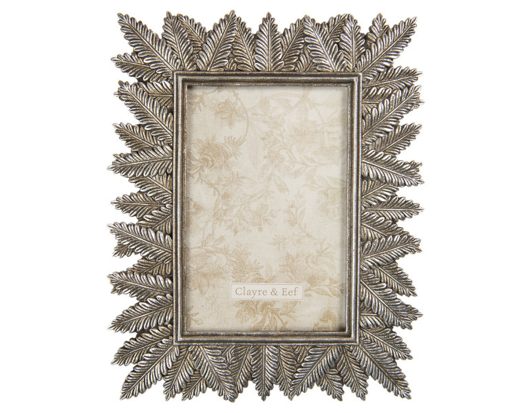Stříbrný rámeček na fotografie s dekorem kapradí - 18*1*23 cm / 10*15 cm