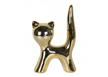 Zlatá dekorativní soška Kočka - 5*7 cm