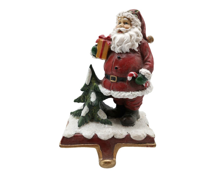 Dekorace Santa s háčkem na krbovou římsu - 10*8*16 cm