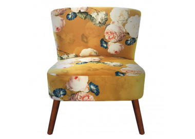 Křeslo s textilním sedákem a květinovým potiskem Dieudonne - 51*61*77 cm