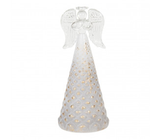 Dekorační skleněný anděl se zlatými detaily Léonne - Ø 7*16 cm