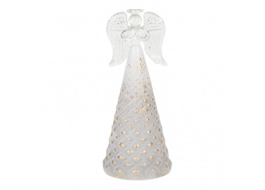 Dekorační skleněný anděl se zlatými detaily Léonne - Ø 7*16 cm