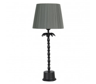 Černá stolní lampa se šedým stínidlem - Ø  22*53 cm E27/max 1*60W
