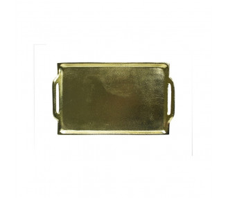 Zlatý kovový servírovací tácek - 20*14cm
