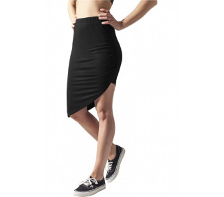 Urban Classics Ladies Asymetric Viscose Skirt black