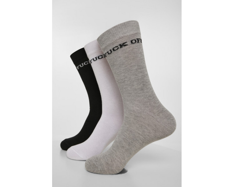 Mr. Tee Fuck Off Socks 3-Pack black/grey/white