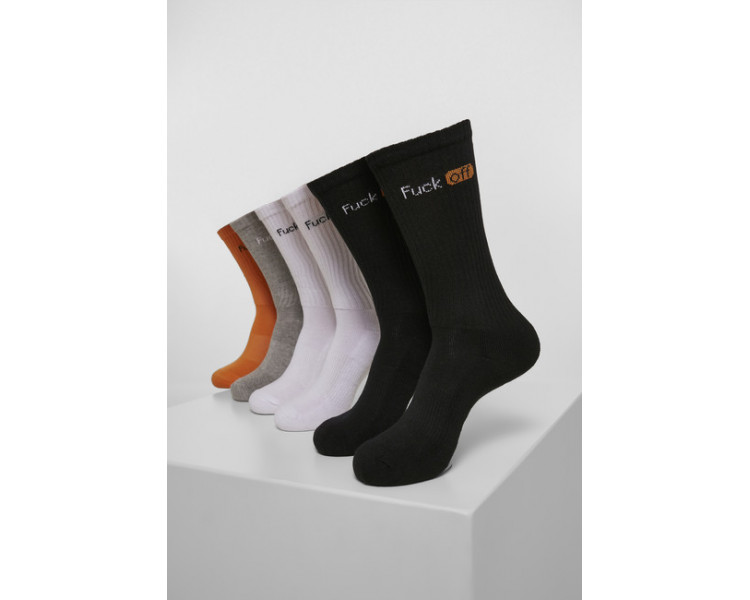 Mr. Tee Fuck Off Socks 6-Pack black/white/grey/neonorange