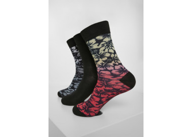 Urban Classics Flower Socks 3-Pack black/grey/red