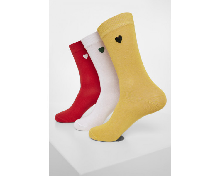 Urban Classics Heart Socks 3-Pack yellow/red/white