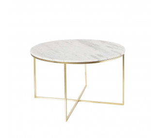 Dekoria Odkládací stolek Valentina, mramor, průměr 75cm, ⌀75 x 48 cm