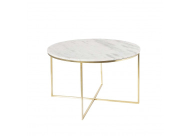 Dekoria Odkládací stolek Valentina, mramor, průměr 75cm, ⌀75 x 48 cm
