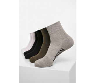 Urban Classics High Sneaker Socks 6-Pack black/white/grey/olive