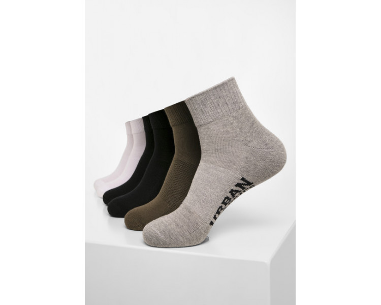 Urban Classics High Sneaker Socks 6-Pack black/white/grey/olive