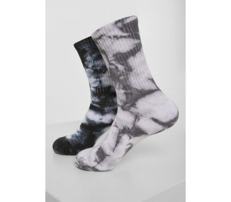 Urban Classics High Socks Tie Dye 2-Pack black/grey