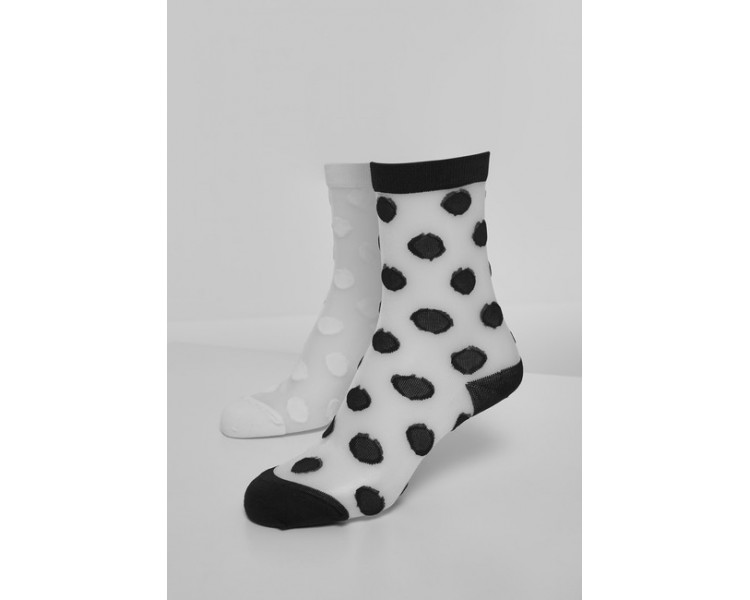 Urban Classics Net Socks Dots 2-Pack white/black