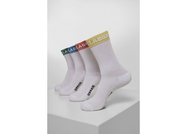 Urban Classics Short Sporty Logo Socks Coloured Cuff 4-Pack multicolor