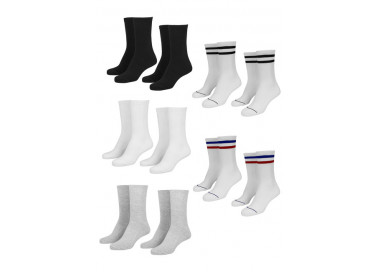 Urban Classics Sporty Socks 10-Pack blk/wht/gry+wht/nvy/rd+wht/blk