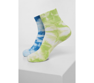 Urban Classics Tie Dye Socks Short 2-Pack green/blue