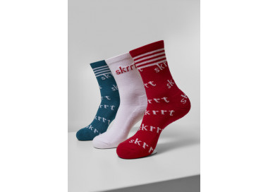 Mr. Tee Skrrt AOP Socks 3-Pack red/white/petrol