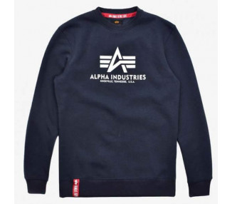 Pánská mikina Alpha Industries Label Sweater Navy Reflective