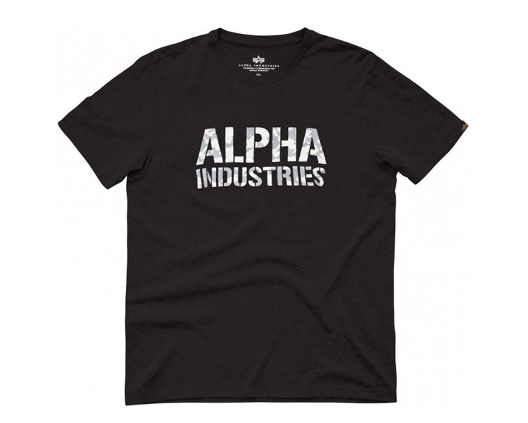 Pánské tričko Alpha Industries Camo Print Tee Black