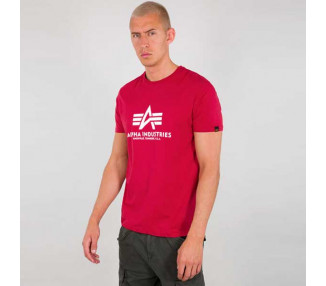 Pánské tričko Alpha Industries Basic T-Shirt Dark Red