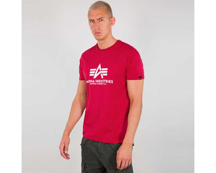 Pánské tričko Alpha Industries Basic T-Shirt Dark Red