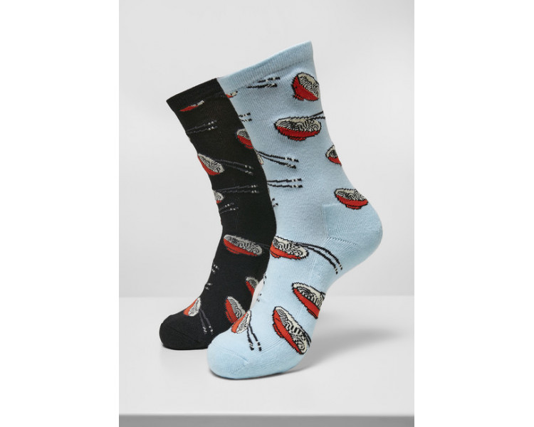 Mr. Tee Ramen Socks 2-Pack black/lightblue