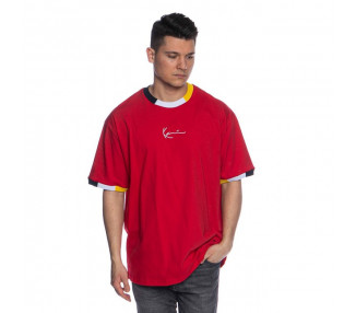 Karl Kani T-shirt Signature Ringer Tee red/navy/grey/yellow