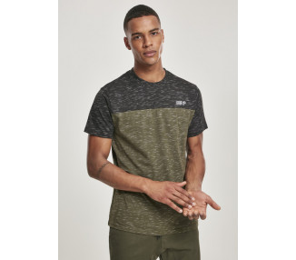 Southpole Color Block Tech Tee marled olive
