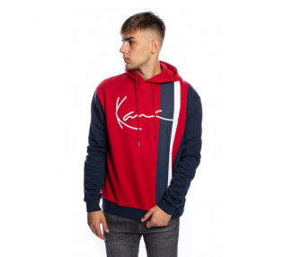 Karl Kani Sweatshirt Signature Block Hoodie dark red/navy/off white
