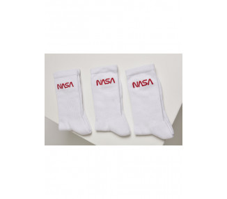 Mr. Tee NASA Worm Logo Socks 3-Pack white/white/white