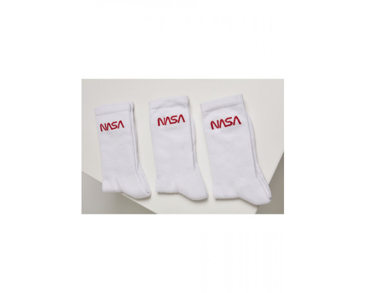Mr. Tee NASA Worm Logo Socks 3-Pack white/white/white