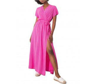 Růžové dámské maxi šaty