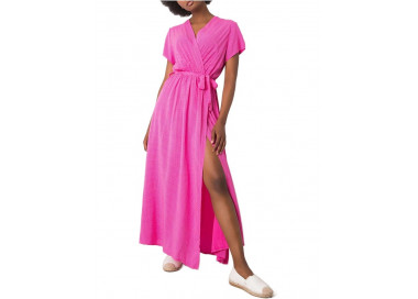 Růžové dámské maxi šaty