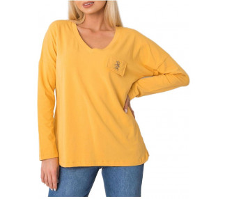 žluté dámské tričko s dlouhými rukávy