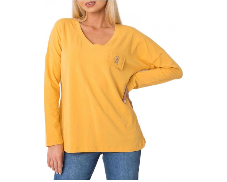 žluté dámské tričko s dlouhými rukávy