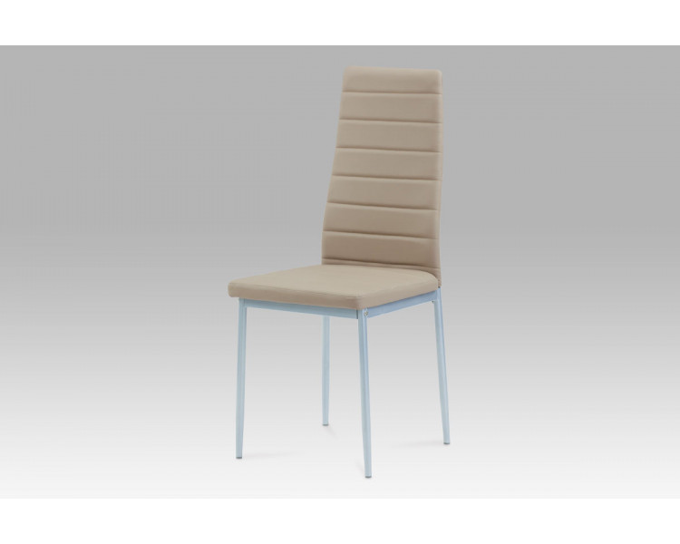 Jídelní židle, koženka cappuccino / šedý lak, DCL-117 CAP