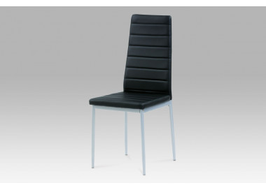 Jídelní židle DCL-117 BK, koženka černá / šedý lak