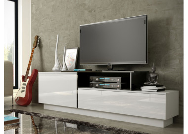 Televizní stolek RTV SIGMA 3A, bílá/černá