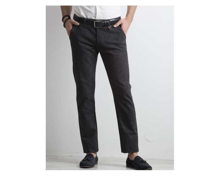 Tmavě šedé pánské kalhoty chino
