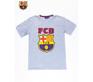 Šedé pánské tričko s motivem FC BARCELONA
