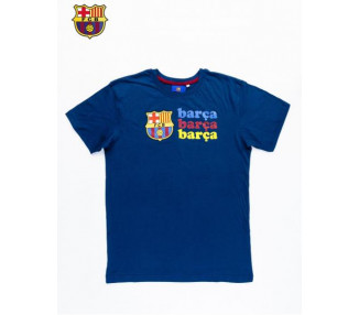 Pánské tmavě modré tričko s potiskem FC BARCELONA