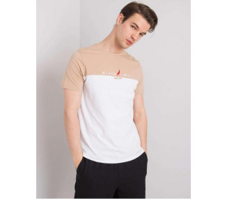 Béžovo-bílé pánské tričko Morris LIWALI
