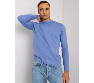 Pánský svetr melanžový s kulatým výstřihem od Duke LIWALI modrý