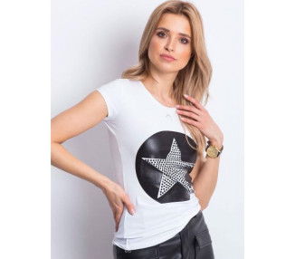 Dámské tričko s drahokamovou hvězdou STAR bílé 