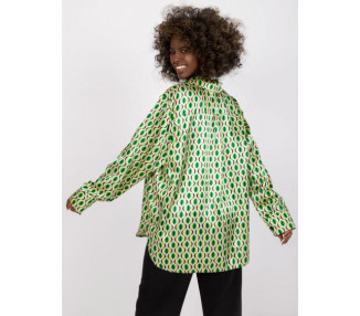 Dámská košile elegantní s potiskem imitace saténu ELEANOR zelená 